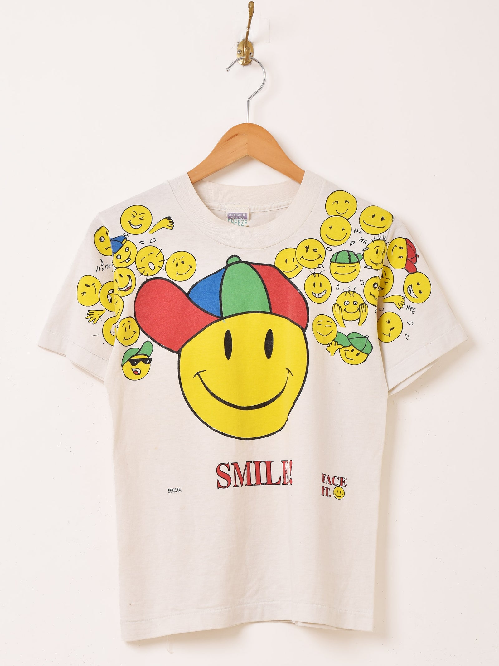 90's アメリカ製 SMILE! FACE プリントTシャツ – 古着屋Top of the