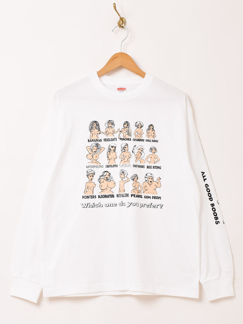 【2色展開】 プリント ロングスリーブTシャツ「Sexy Girl」