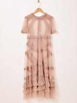 【3色展開】Emerald Motel チュール ギャザーフリル 半袖ワンピース