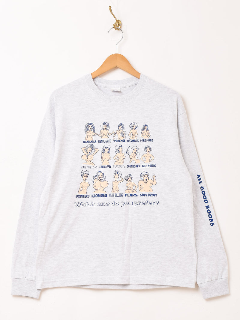 【2色展開】 プリント ロングスリーブTシャツ「Sexy Girl」