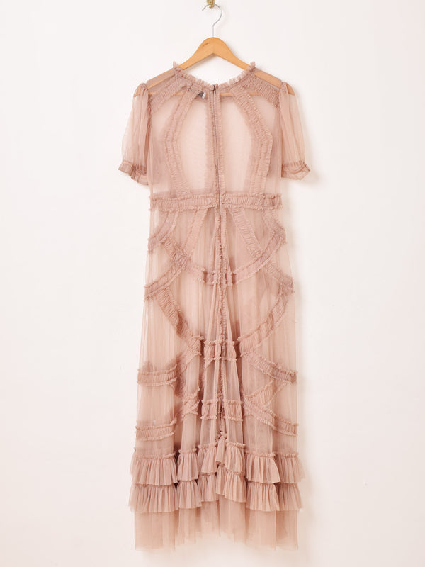 【3色展開】Emerald Motel チュール ギャザーフリル 半袖ワンピース