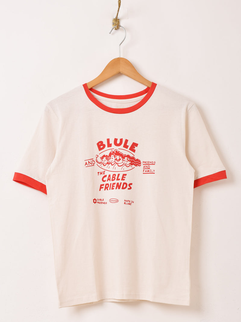 2色展開】 プリント リンガーTシャツ 「CABLE FRIENDS」 – 古着屋Top