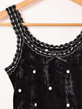 【2色展開】Meridian ドット柄 ベロア キャミソール