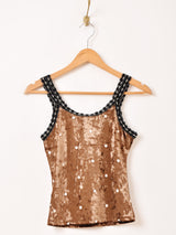 【2色展開】Meridian ドット柄 ベロア キャミソール