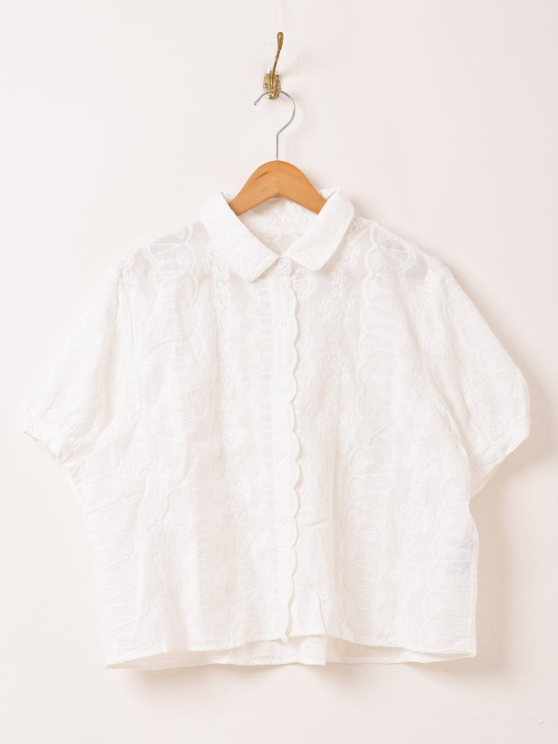 isabel marant刺繍入りホワイト半袖ブラウス Isabel Marant（コットン
