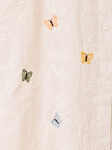 Meridian バタフライ 刺繍 半袖ブラウス