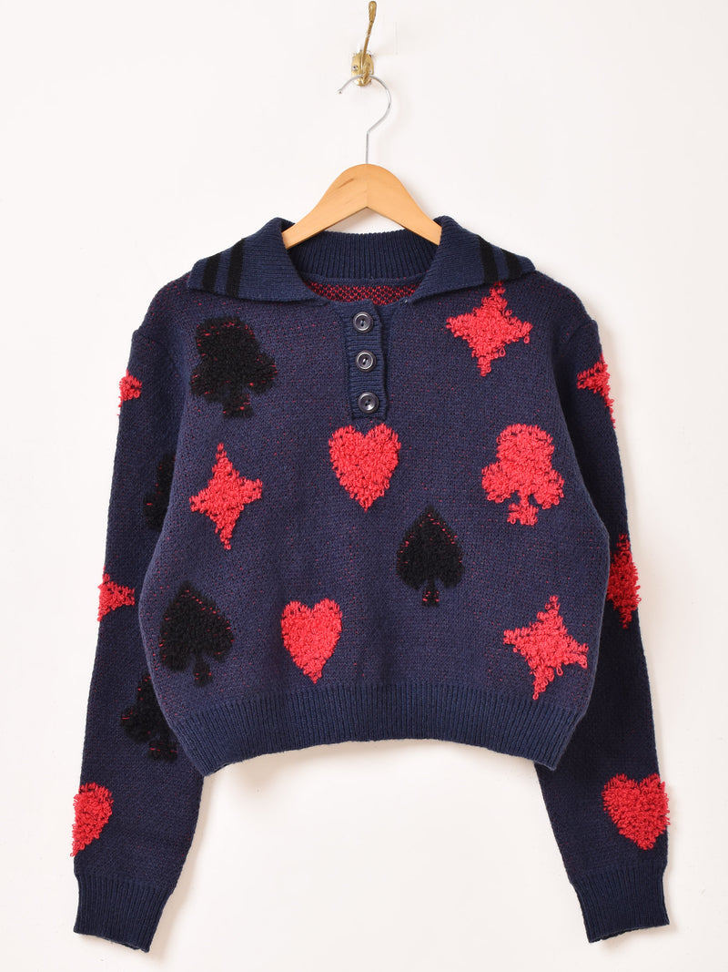 【2色展開】Meridian トランプモチーフ ポロセーター