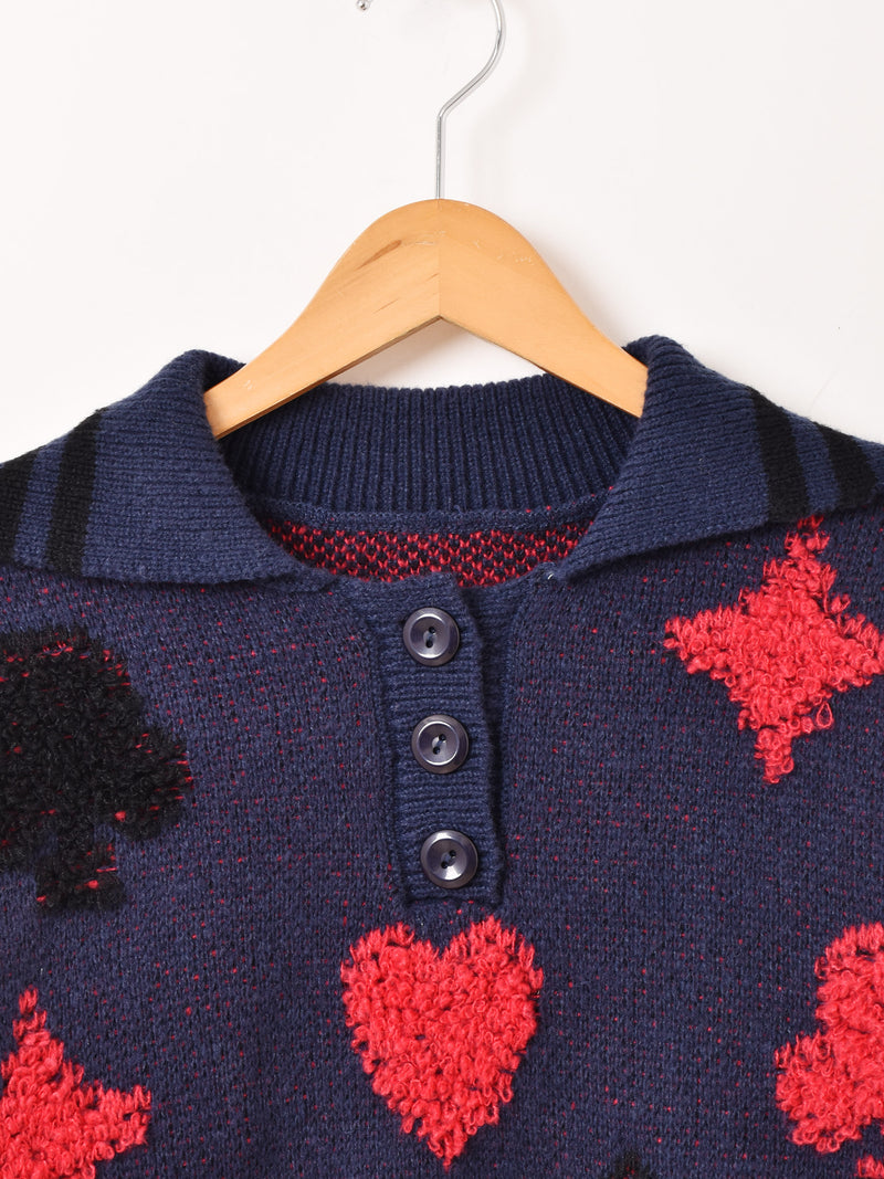 【2色展開】Meridian トランプモチーフ ポロセーター