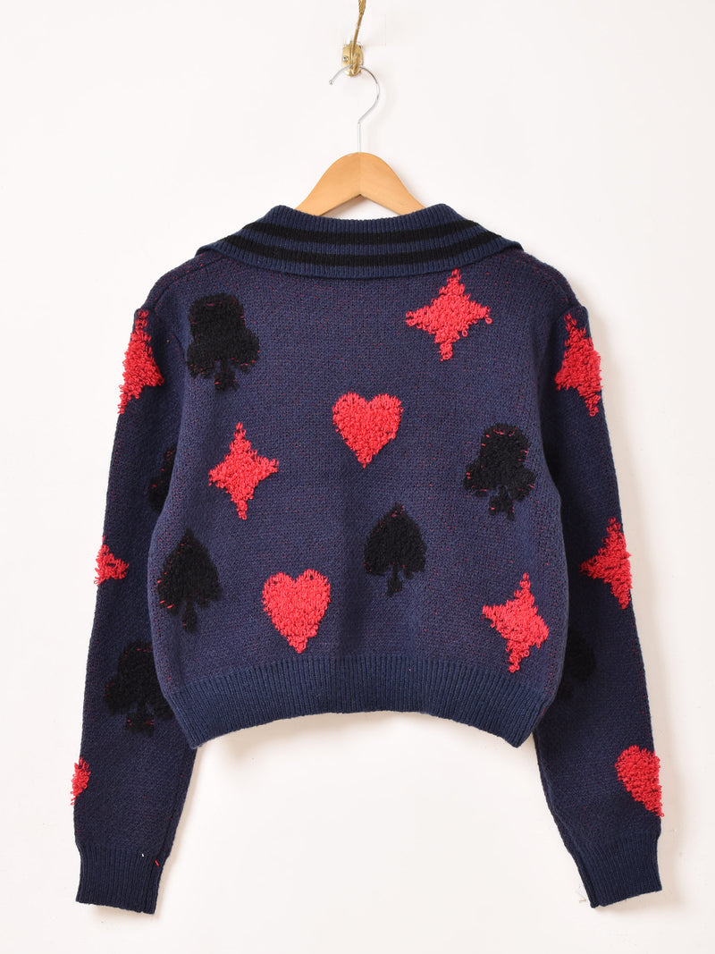 【2色展開】Meridian トランプモチーフ ポロセーター