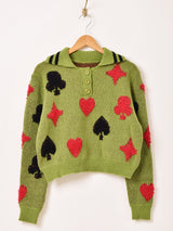 【2色展開】Meridian トランプモチーフ ポロセーター