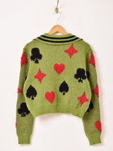 【2色展開】Meridian トランプモチーフ ポロセーター