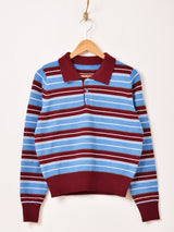 【2色展開】Elcamino マルチボーダー ポロセーター