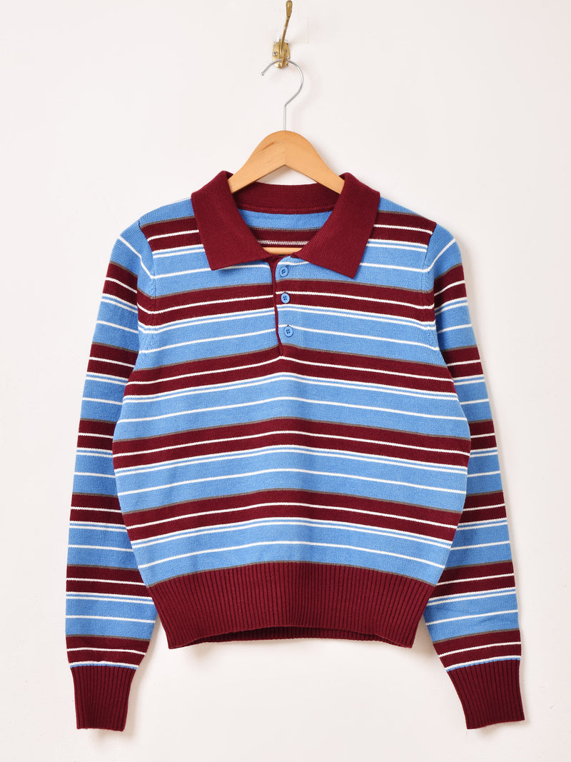 【2色展開】Elcamino マルチボーダー ポロセーター