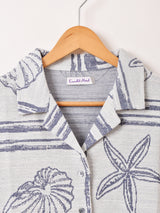 Emerald Motel 総柄 ジャガード 半袖 オープンカラーシャツ