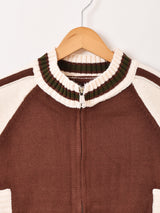 【2色展開】Elcamino ラインデザイン ジップアップ カーディガン