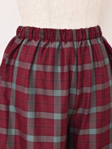 Meridian チェック柄 フリルヘム ロングパンツ