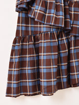 Meridian チェック柄 フリル アシンメトリー スカート