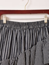 Meridian ストライプ柄 フリル アシンメトリー スカート