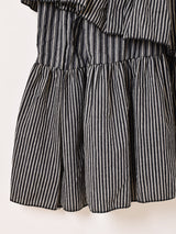 Meridian ストライプ柄 フリル アシンメトリー スカート