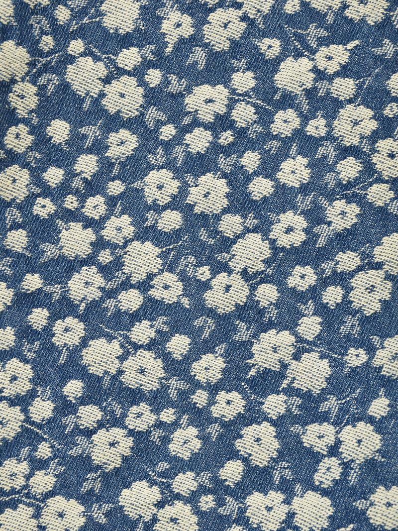 Meridian 花柄 デニム ファー ブルゾン