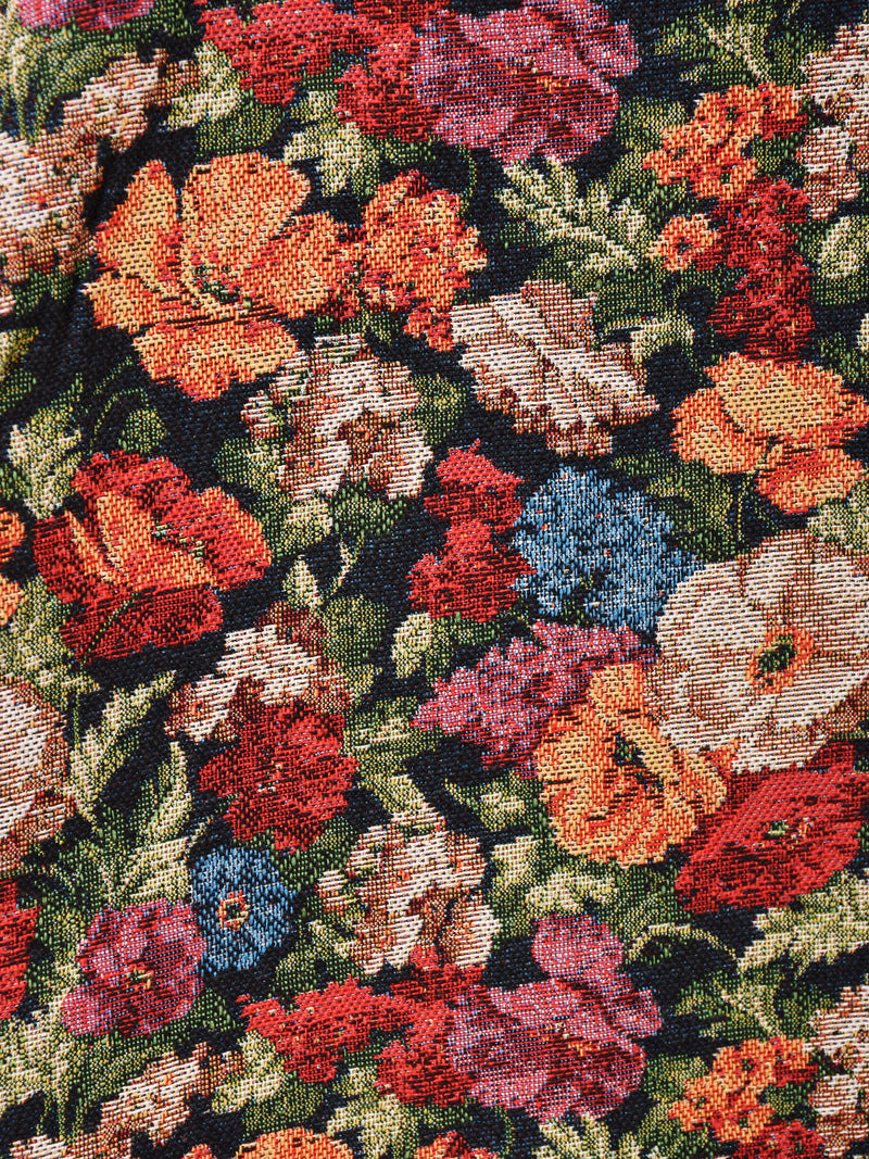 【2色展開】Meridian 花柄 ゴブラン織り ファー ブルゾン