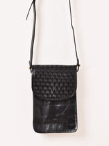 【2色展開】編み込みレザー ミニショルダーバッグ