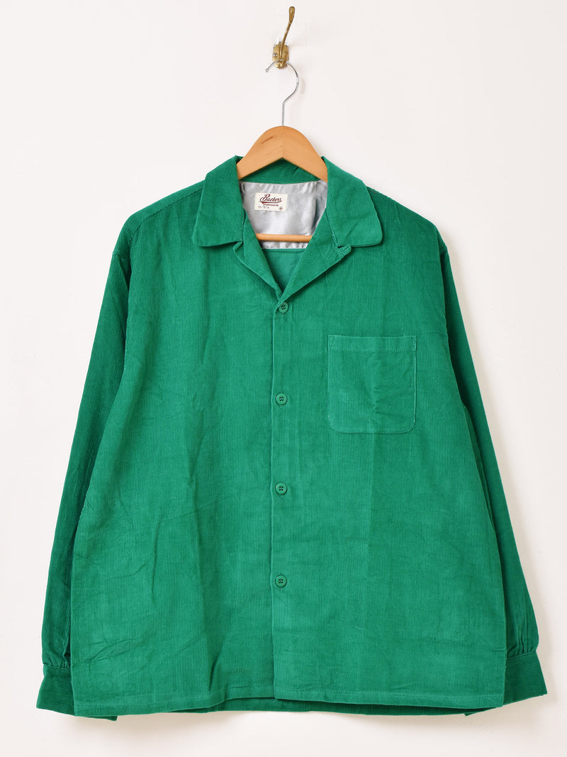 【3色展開】Backers コーデュロイ 長袖 オープンカラーシャツ