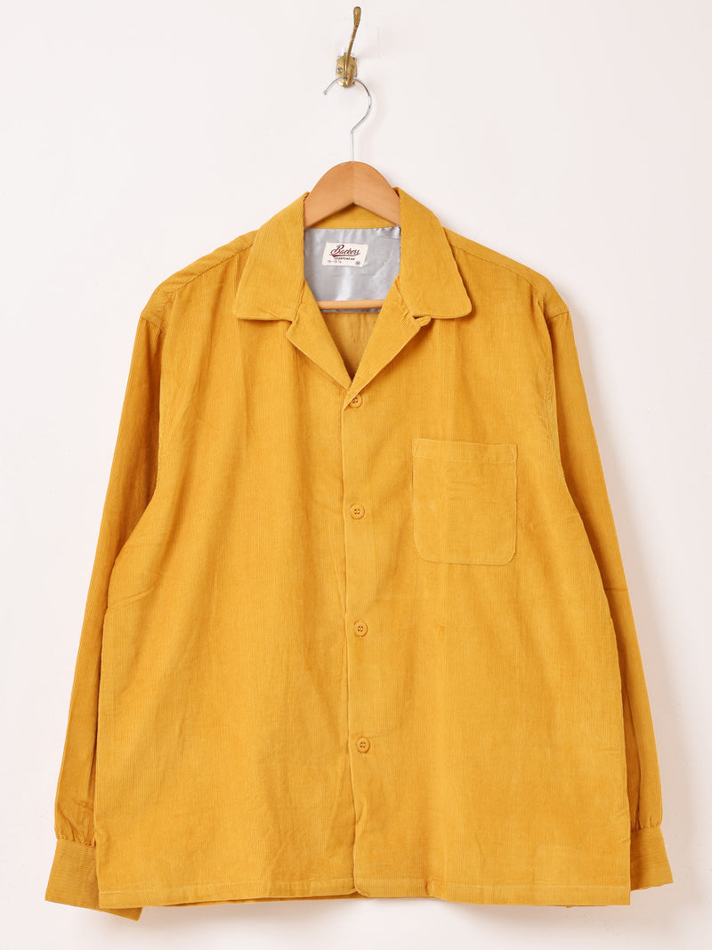 【3色展開】Backers コーデュロイ 長袖 オープンカラーシャツ