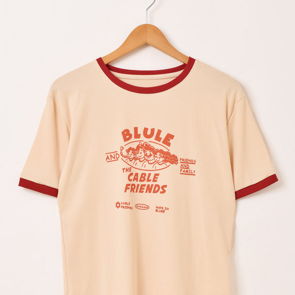 プリント リンガーTシャツ 「CABLE FRIENDS」 – 古着屋Top of the Hill