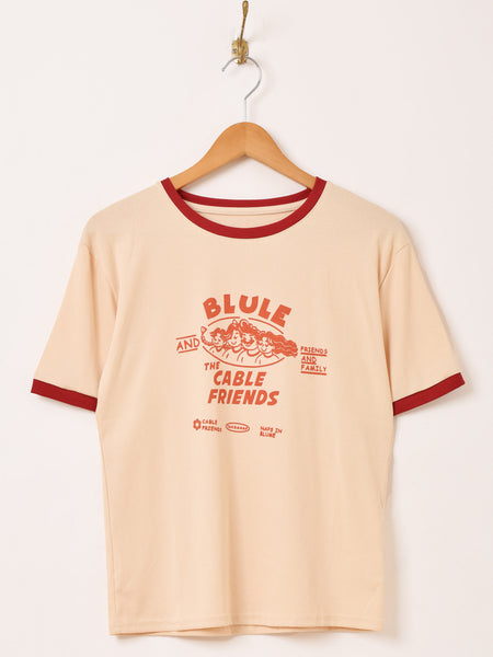 プリント リンガーTシャツ 「CABLE FRIENDS」 – 古着屋Top of the Hill