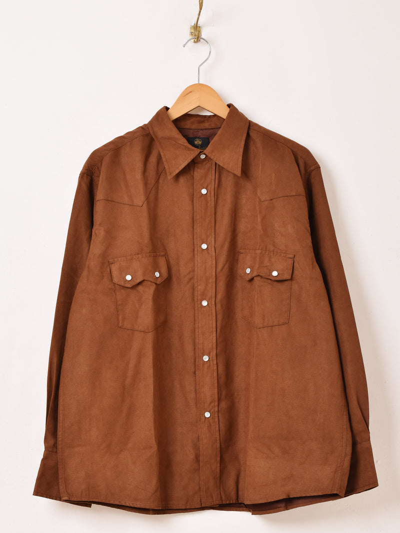 【2色展開】Backers フェイクスエード 長袖 ウエスタンシャツ