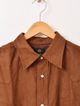 【2色展開】Backers フェイクスエード 長袖 ウエスタンシャツ