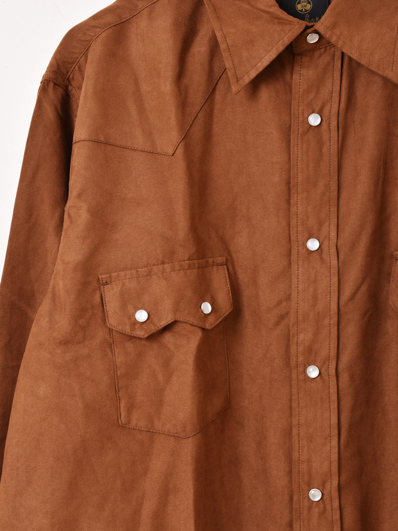 【2色展開】Backers フェイクスエード 長袖 ウエスタンシャツ