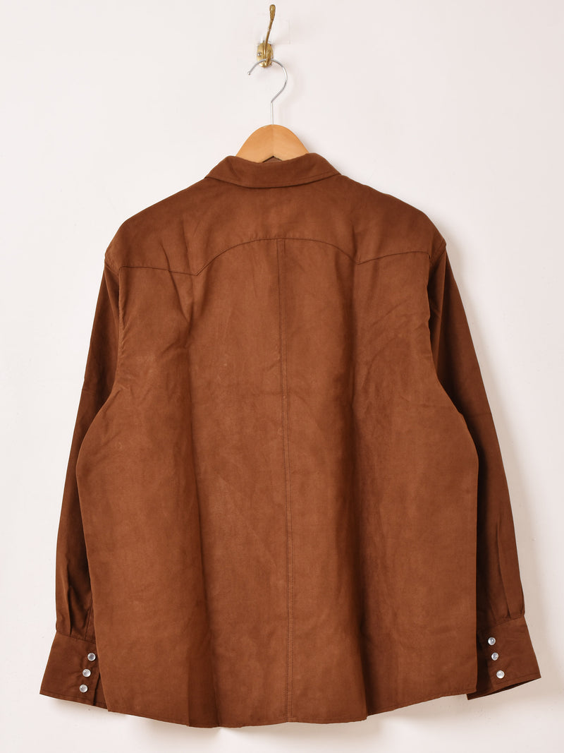 【2色展開】Backers フェイクスエード 長袖 ウエスタンシャツ