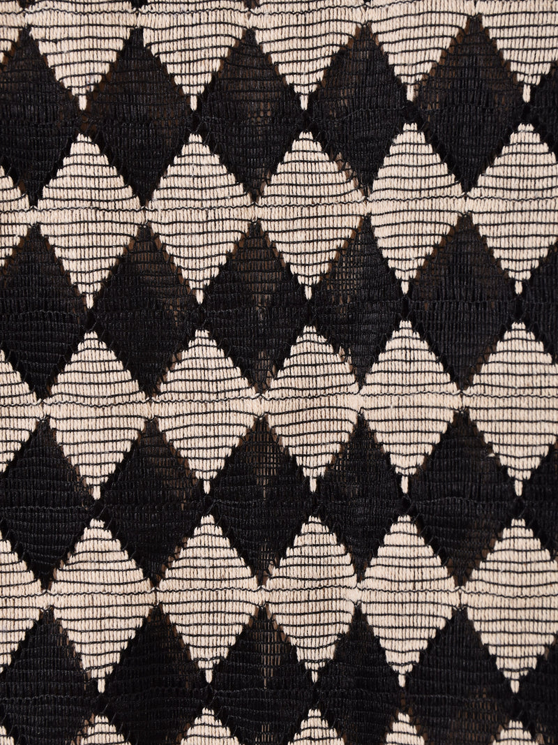 Backers ダイア柄 メッシュ 長袖 オープンカラーシャツ