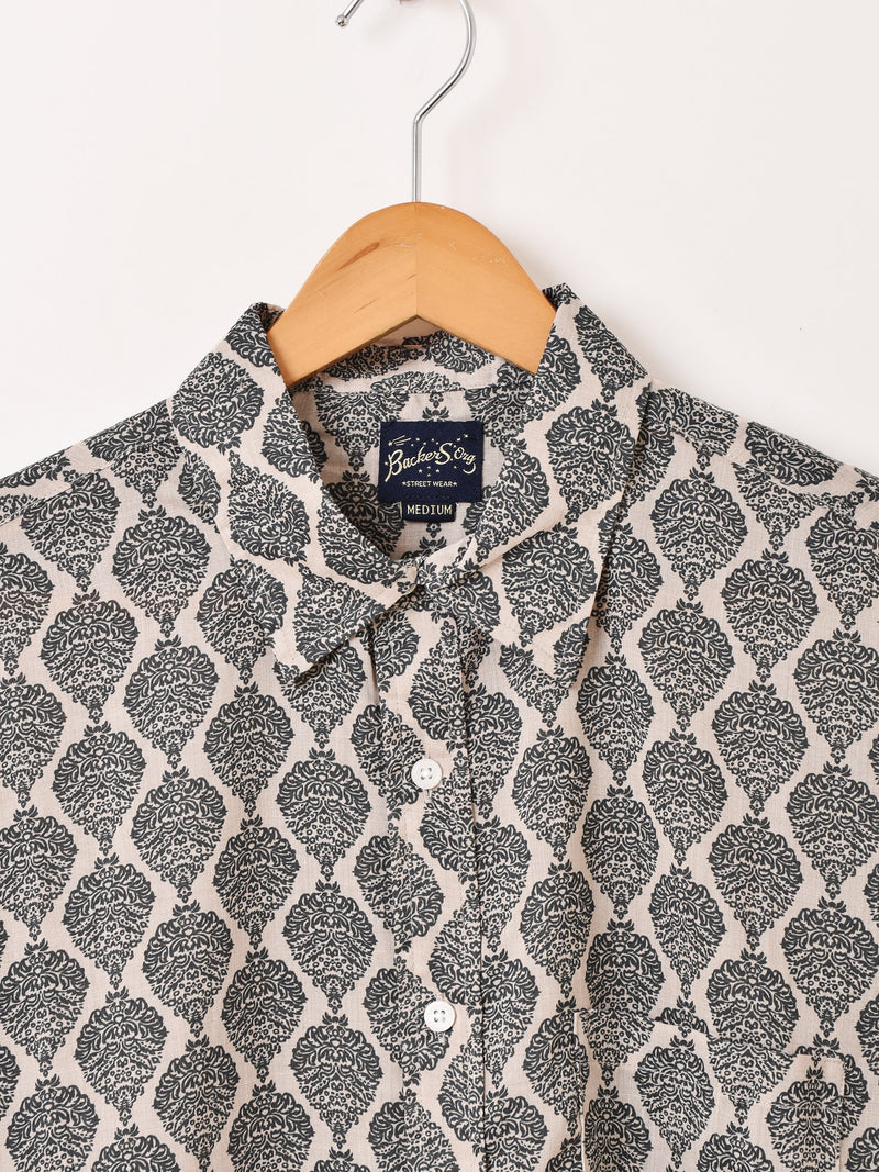 【2色展開】Backers ダマスク柄 長袖シャツ