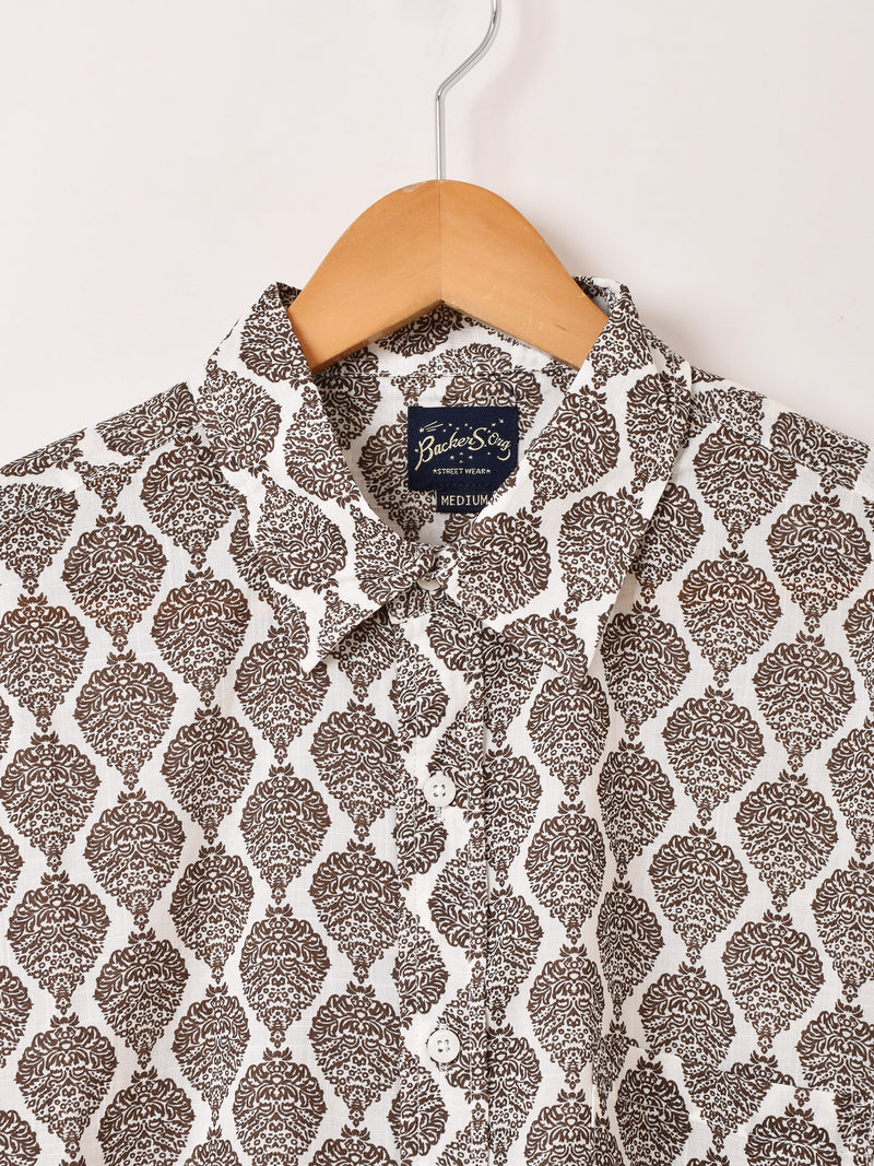 【2色展開】Backers ダマスク柄 長袖シャツ