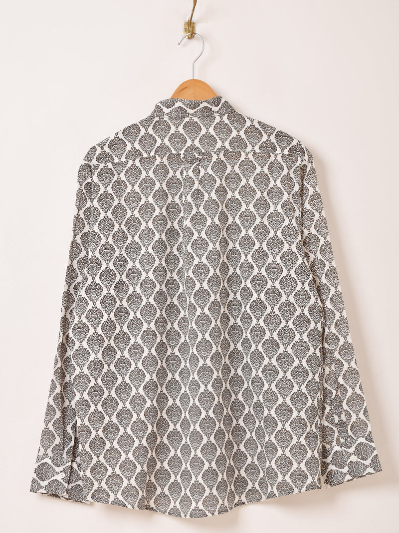 【2色展開】Backers ダマスク柄 長袖シャツ