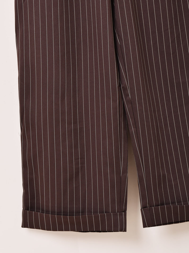 【3色展開】Backers ピンストライプ柄 ワイドパンツ