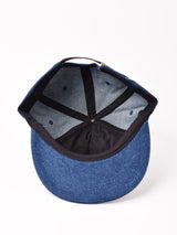 【2色展開】レザー風エンブレム デニムキャップ「STRAYER」