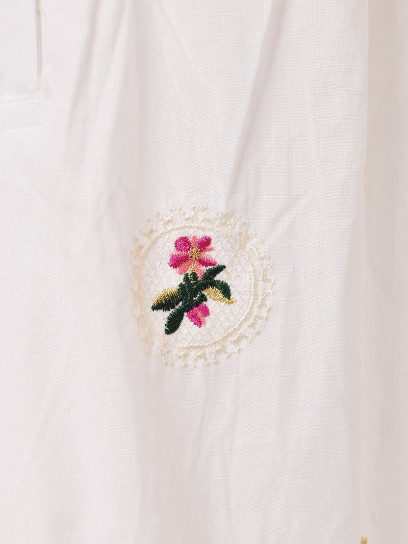 Meridian フラワー刺繍 ティアード ノースリーブワンピース