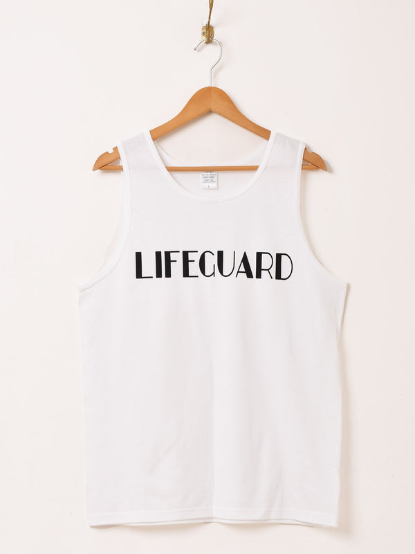 【2色展開】 プリント タンクトップ「LIFEGUARD」