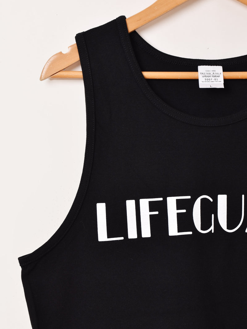 【2色展開】 プリント タンクトップ「LIFEGUARD」