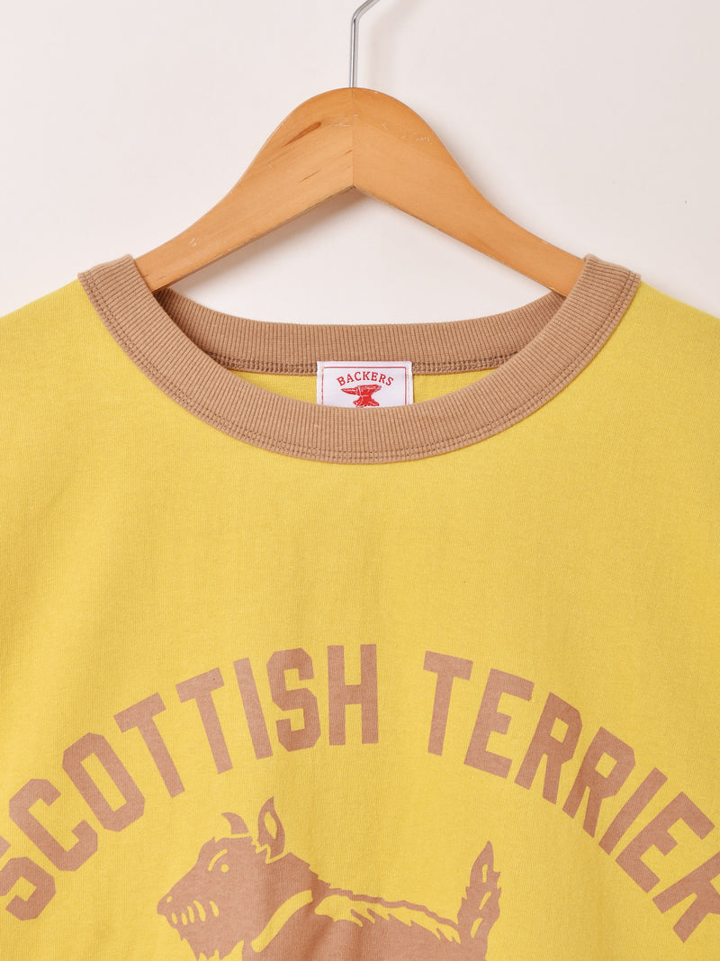 Backers プリント リンガーTシャツ「SCOTTISH TERRIER」