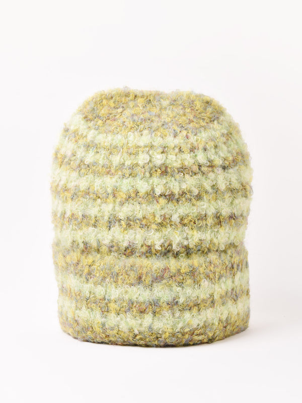 【2色展開】カーリーファー ボーダー ニットキャップ