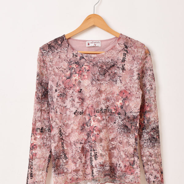 花柄 メッシュ 長袖トップス – 古着屋Top of the Hillのネット通販サイト