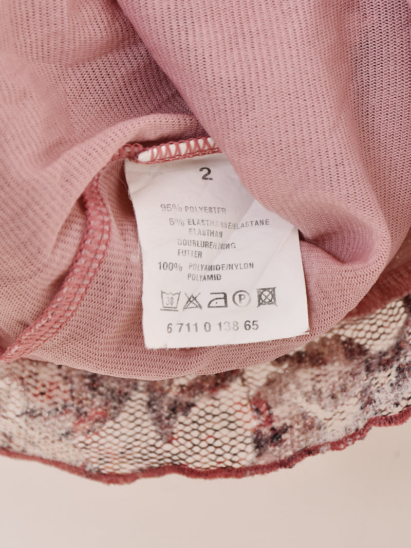 花柄 メッシュ 長袖トップス