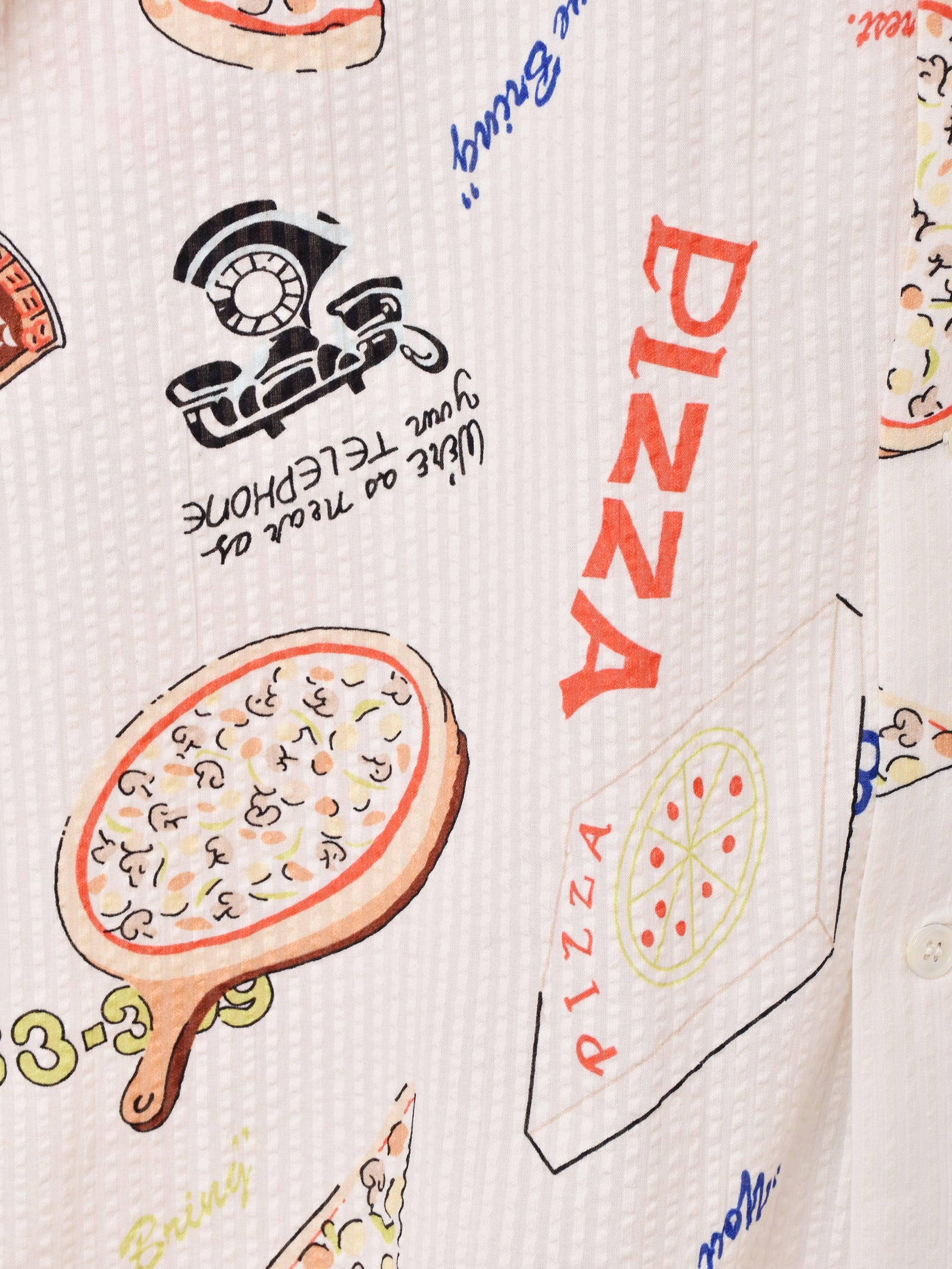 バツ　ヴィンテージ   ピザ柄　シャツ　半袖　総柄 バツ ヴィンテージ ピザ柄 シャツ 半袖 総柄