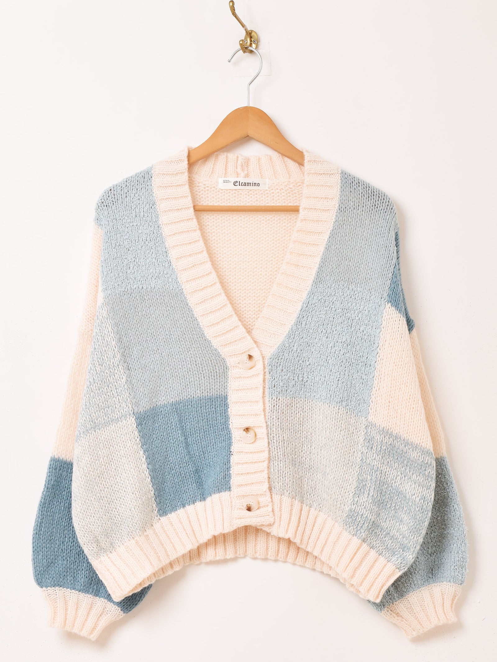 2色展開】Elcamino ブロック柄 カーディガン – 古着屋Top of the Hill