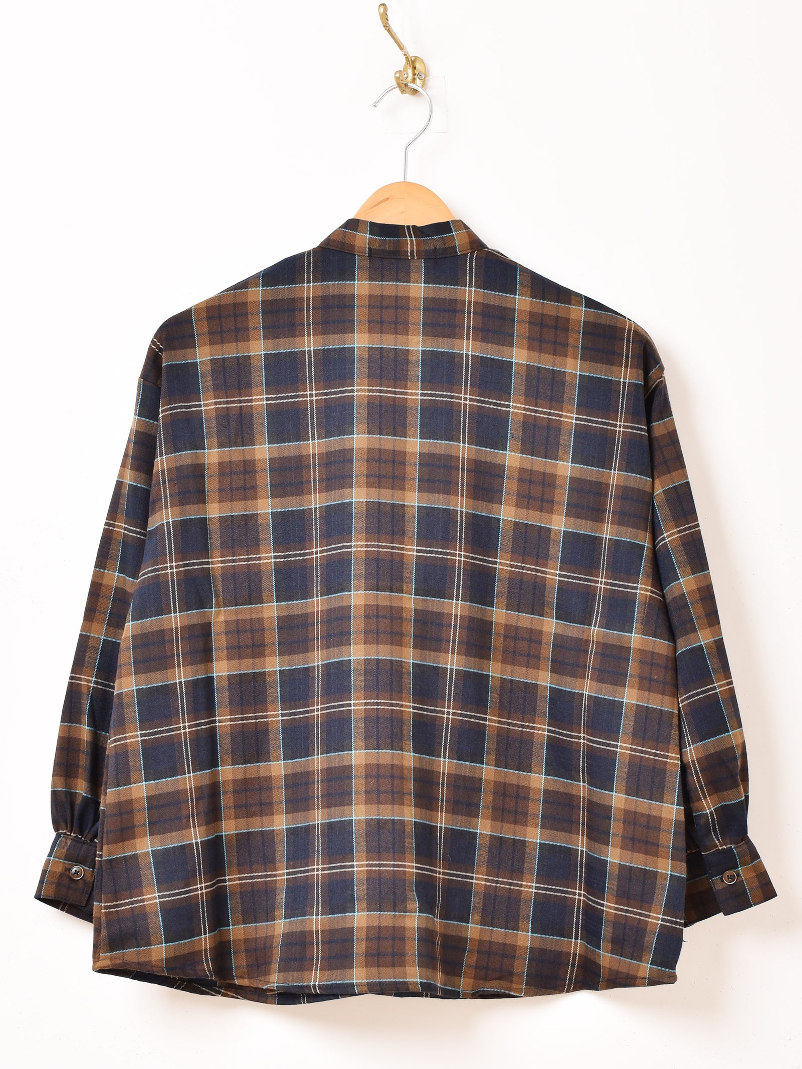 HYKE チェック柄 長袖ボウタイシャツ